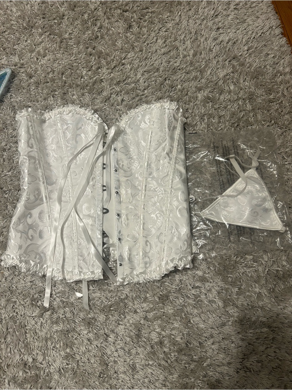 White Lace Bustier Corset Top with panty